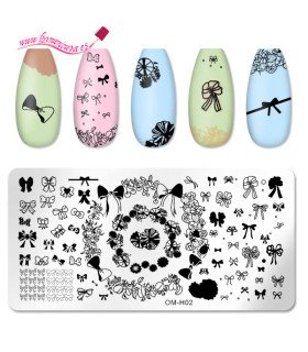 Placa Stamping uñas OM-H02