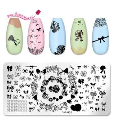Placa Stamping uñas OM-H02