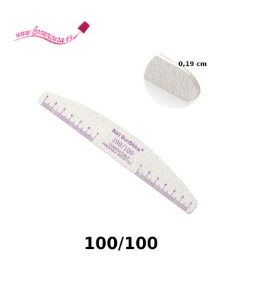 Lima de madera flexible forma media luna 100/100