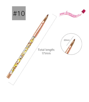 Pinceles uñas 100% puro Kolinsky (Mango glitter) numero 10