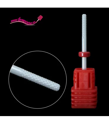 Fresas uñas cerámica palo punta redonda Grano suave