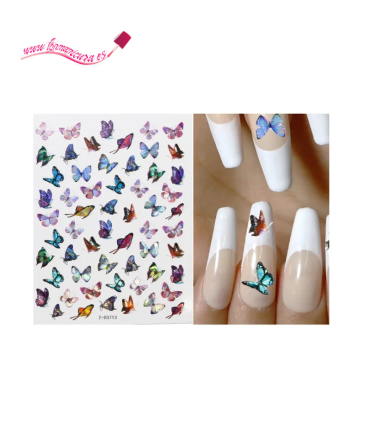Pegatinas uñas autoadhesivas mariposas holográficas