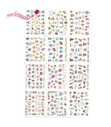 Pack pegatinas de agua para uñas Navidad
