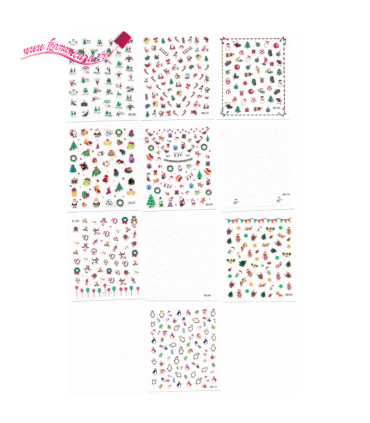 Pack pegatinas para uñas Navidad