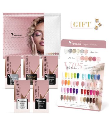 Kit esmaltes semipermanentes SIN HEMA Venalisa VIP5