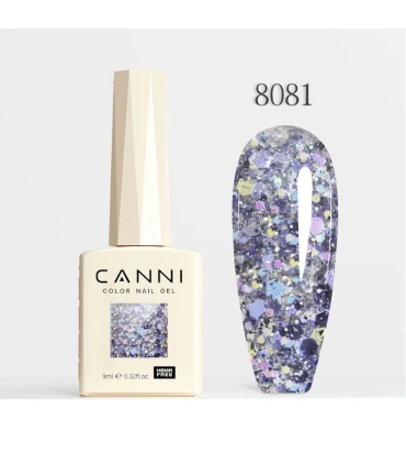 Esmalte purpurina sin Hema 9ml CANNI Serie Glitz Flash Nº 8081