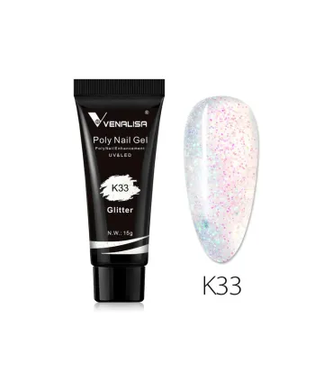 PolyGel Glitter 15gr Venalisa Nº 33