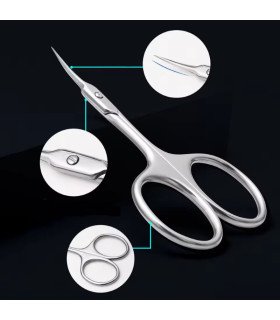Tijera manicura cutícula punta Curva