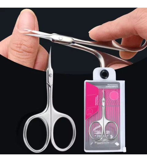 Tijera manicura cutícula punta Curva