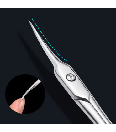Tijera manicura cutícula punta Curva
