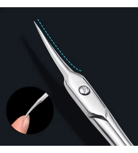 Tijera manicura cutícula punta Curva