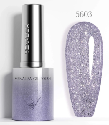 Esmalte 5603 semipermanentes SIN HEMA - TPO - HPMA Glitter 10ml Venalisa