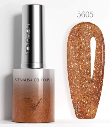 Esmalte 5605 semipermanentes SIN HEMA - TPO - HPMA Glitter 10ml Venalisa