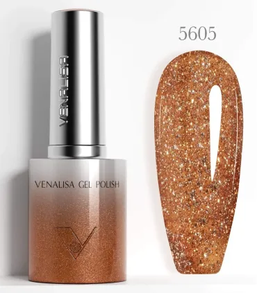 Esmalte 5605 semipermanentes SIN HEMA - TPO - HPMA Glitter 10ml Venalisa