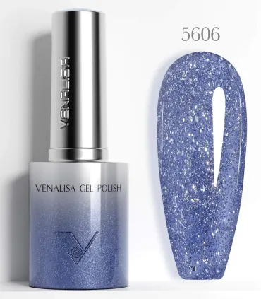 Esmalte 5606 semipermanentes SIN HEMA - TPO - HPMA Glitter 10ml Venalisa