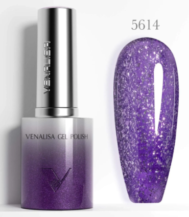 Esmalte 5614 semipermanentes SIN HEMA - TPO - HPMA Glitter 10ml Venalisa