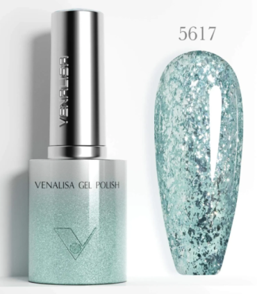 Esmalte 5617 semipermanentes SIN HEMA - TPO - HPMA Glitter 10ml Venalisa