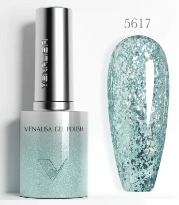Esmalte 5617 semipermanentes SIN HEMA - TPO - HPMA Glitter 10ml Venalisa