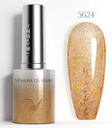 Esmalte 5624 semipermanentes SIN HEMA - TPO - HPMA Glitter 10ml Venalisa