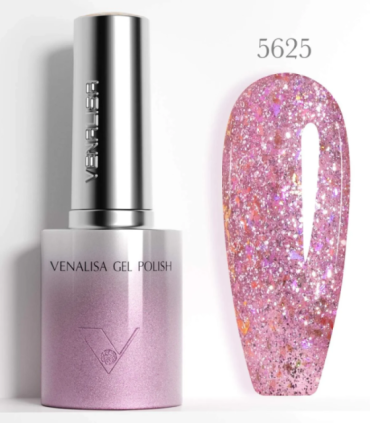 Esmalte 5625 semipermanentes SIN HEMA - TPO - HPMA Glitter 10ml Venalisa