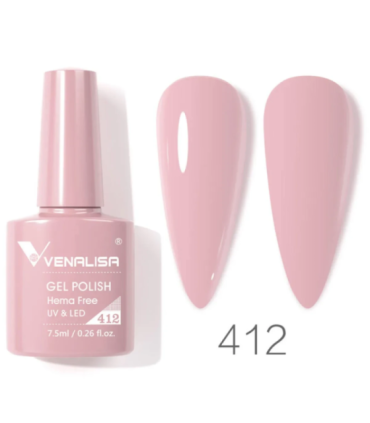 Esmalte 412 semipermanentes SIN HEMA - TPO - HPMA VIP4 7.5ml Venalisa