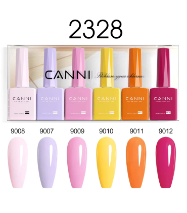 Kit 2328 CANNI de 6 esmaltes de gel sin HEMA de 9ml colores profesional