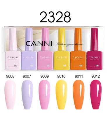 Kit 2328 CANNI de 6 esmaltes de gel sin HEMA de 9ml colores profesional