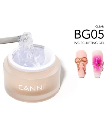 Gel Escultor 3D PVC para Unhas 10g CANNI BG05 Transparente | Gel Sólido para Nail Art e Decoração 3D