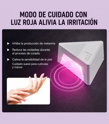 Lâmpada UV LED Venalisa 28,8 W com luz vermelha, sensor inteligente e 4 temporizadores para cura profissional de verniz gel.