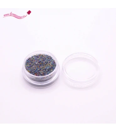 Caviar de uñas metalizado mezclado azul