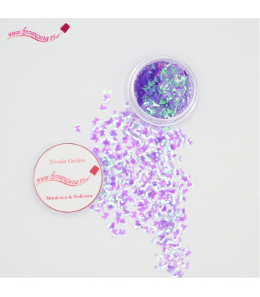 Purpurina uñas mariposas holográficas n 3