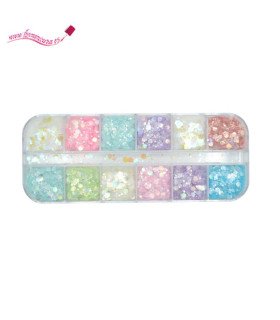 Cola sirena uñas pack de 12 colores