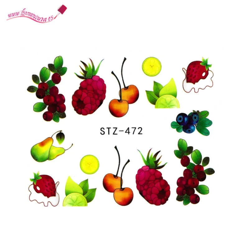 Pegatinas de agua para uñas frutas STZ 472