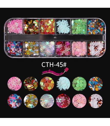 Pack purpurina uñas Navidad holograficas CTH 45#