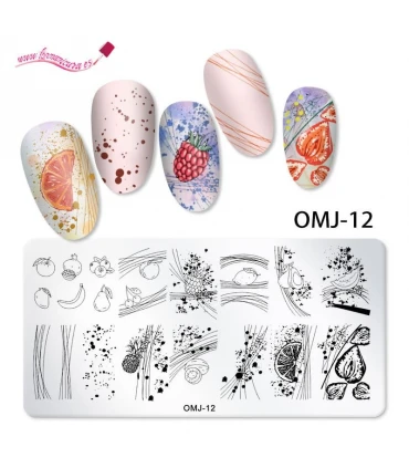 Placas de estampación para uñas OMJ 12