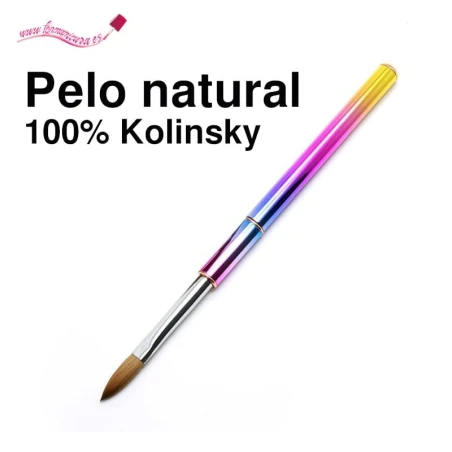 Pincel 100% Kolinsky desmontable arcoiris