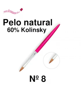 pinceles de uñas para acrilico 60% kolinsky Nº 8