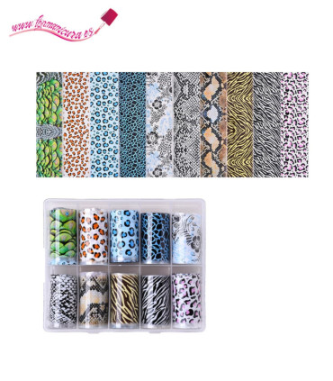 Pack 10 foil uñas animales