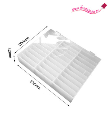 Caja expositora para tips Nailart medidas