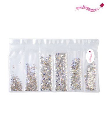 Paquete 6 tamaños diamantes uñas