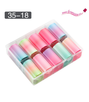 Pack 10 foil uñas neón