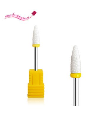 Fresas uñas cónica de cerámica con anillo amarillo