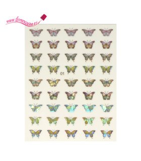 Pegatinas uñas autoadhesivas mariposas holográficas