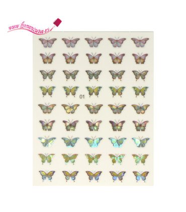 Pegatinas uñas autoadhesivas mariposas holográficas