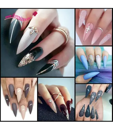 Tips stiletto XL curvo 500 Unidades