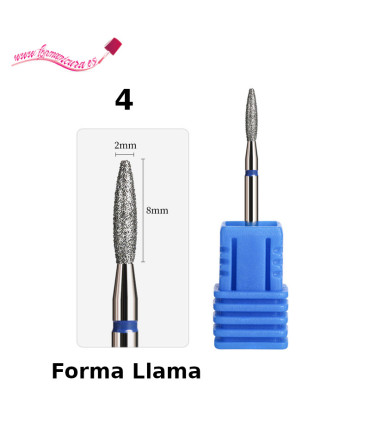 Fresas de diamante para uñas llama nº 4