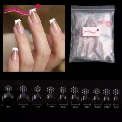 Tips mini manicura francesa transparentes