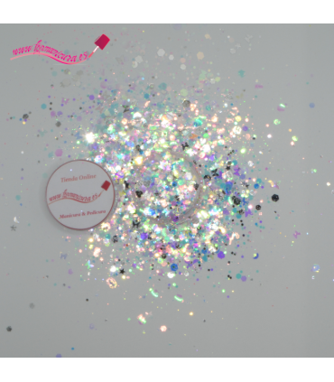 Purpurina uñas mezcla formas holográficas n 2