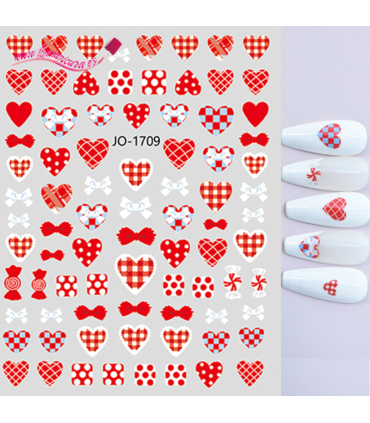 Pegatinas de uñas autoadhesivas corazones nº 1709