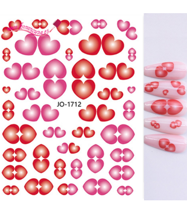 Pegatinas de uñas autoadhesivas corazones nº 1712